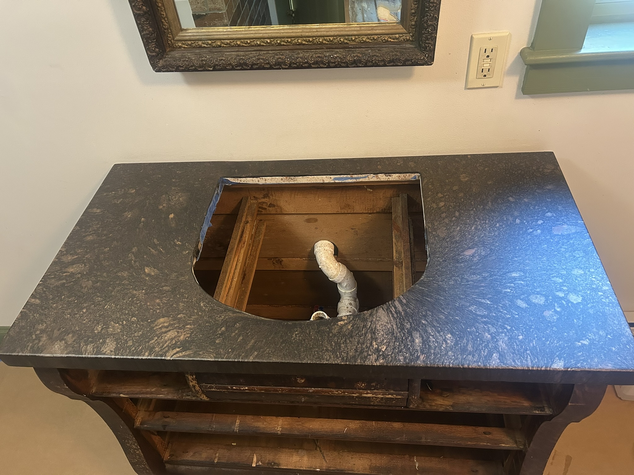Northport, Maine Vanity Epoxy Countertop by Moody's Painting & Fine Finishes without a sink