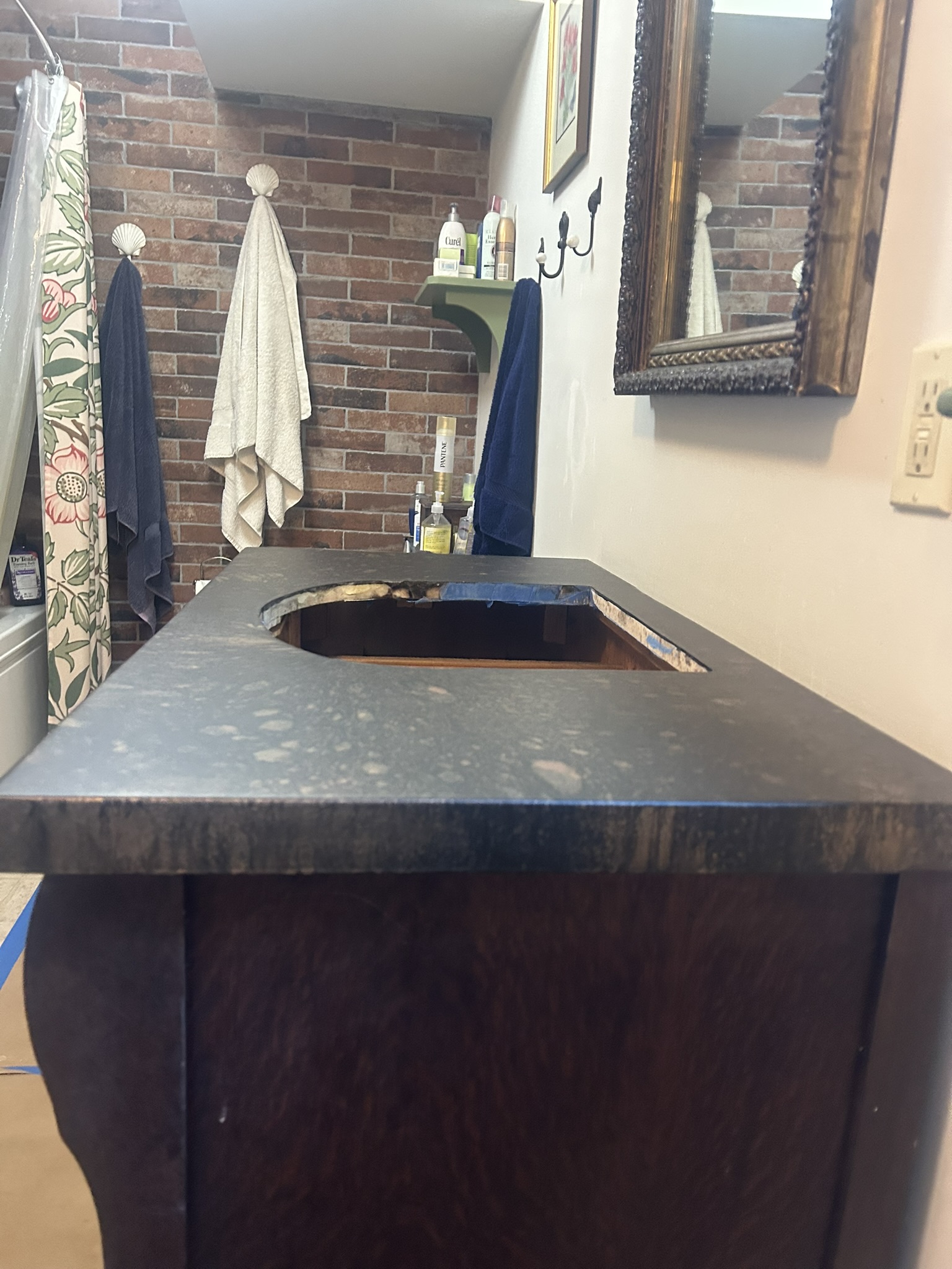 Northport, Maine Vanity Epoxy Countertop by Moody's Painting & Fine Finishes from the side